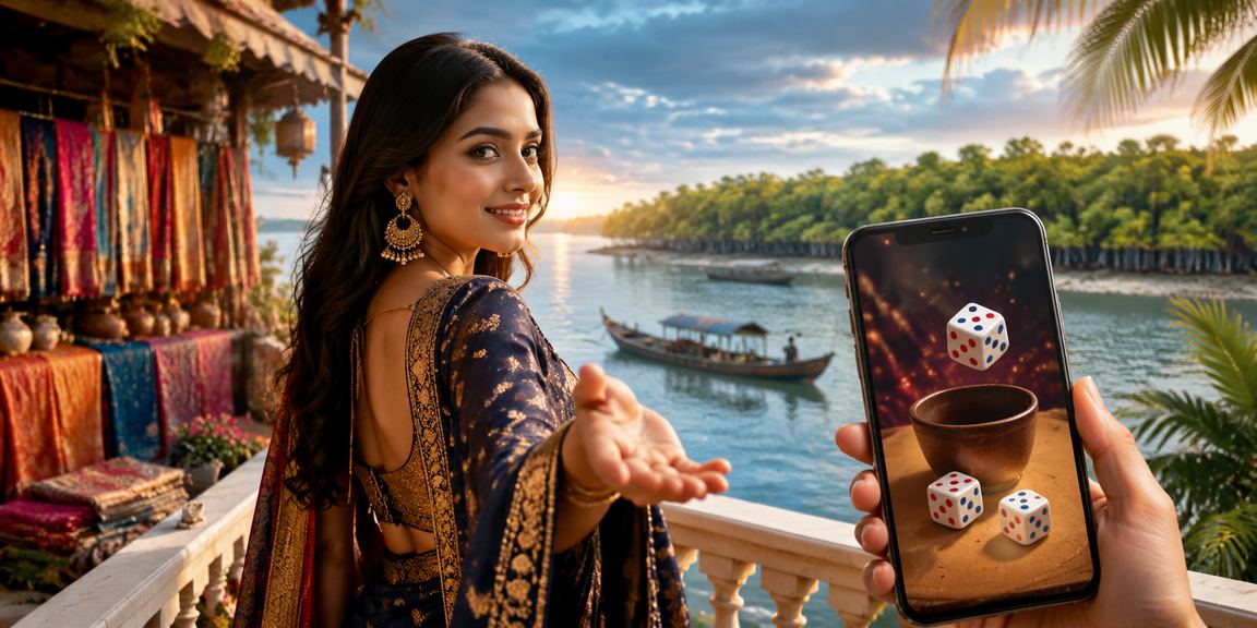 A user enjoying a dice game on a Sundarbans beach